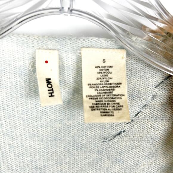 Moth Anthroplogie Falling Skies Wool Cashmere Cardigan Sweater Womens Size Small - Picture 6 of 11